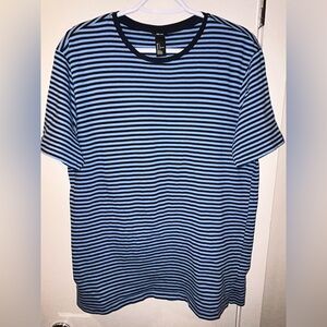 H&M Blue & Black Striped Tee Men’s Large